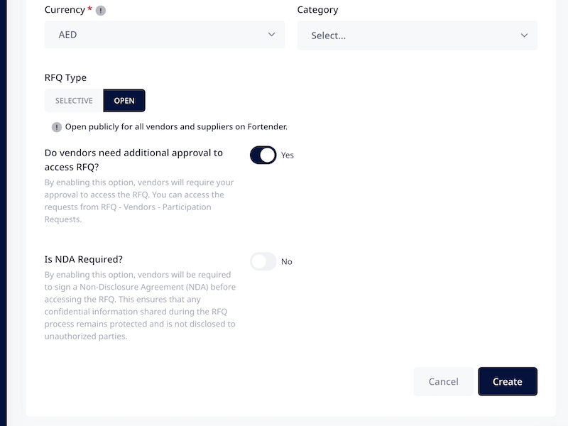 RFQ Creation